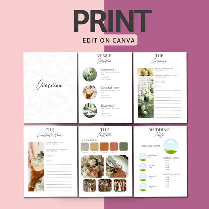 Digital Wedding Day Binder - Editable Canva Template