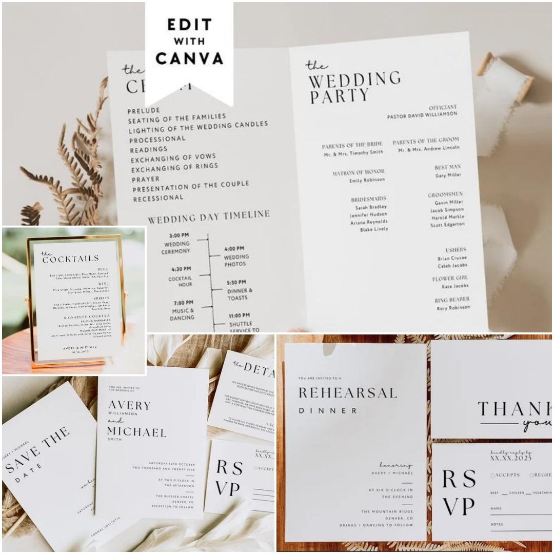 Modern Wedding Planner - Editable Canva Template