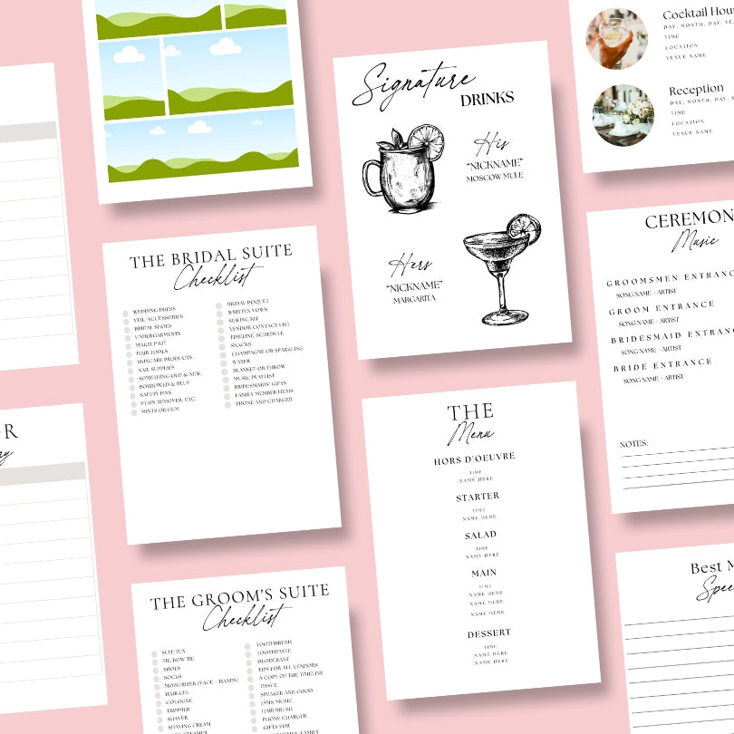 Digital Wedding Day Binder - Editable Canva Template