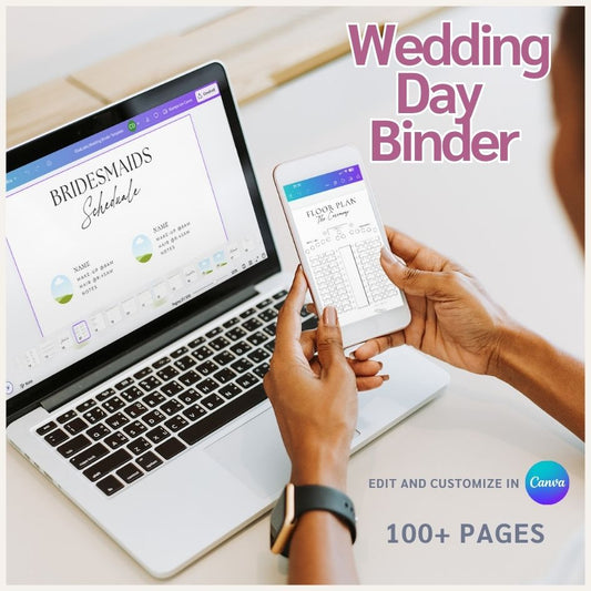 Digital Wedding Day Binder - Editable Canva Template